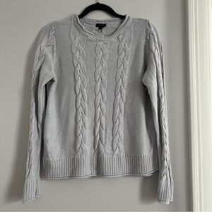 Ann Taylor Factory Soft Gray Cable Sweater